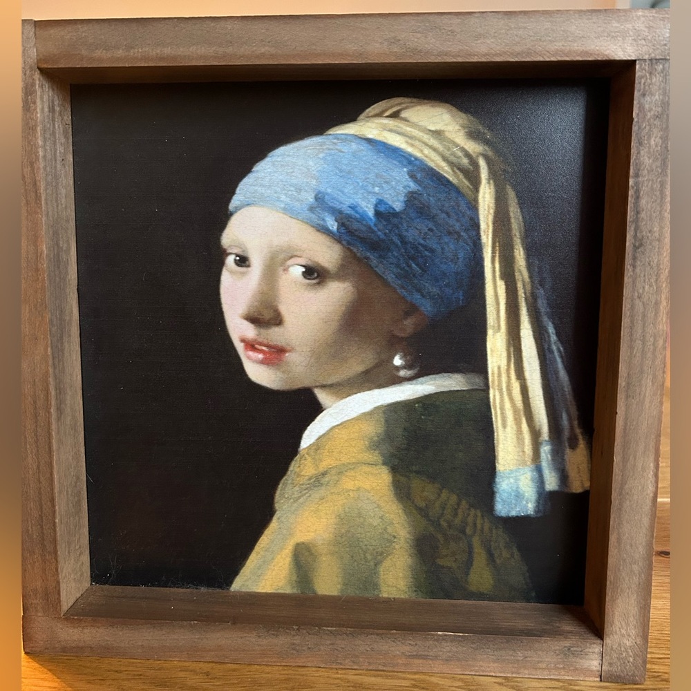 Framed “Girl with a Pearl Earring “ Art Print painted by Johannes Vermeer 1665